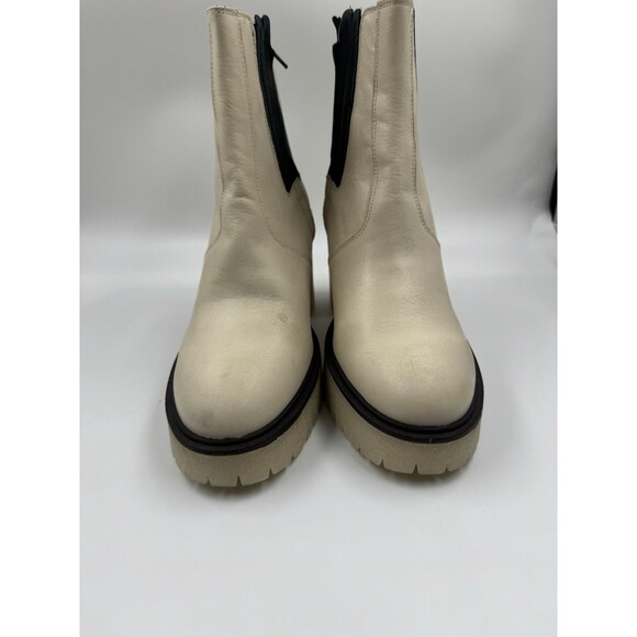 Free People James Chelsea Chunky Heel Boot White Cream Womens Us 9 /EU Size 39.5 - Picture 1 of 16